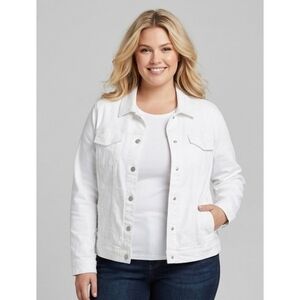 Lane Bryant Lightweight Denim Jacket White Size 22
